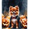 Edge Collections - 11.25" x 15.5" - Multicolor - Pomeranian Puppy Halloween Garden - 1 Piece